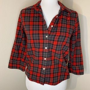 Victoria Secret Pink bling flannel black and red country